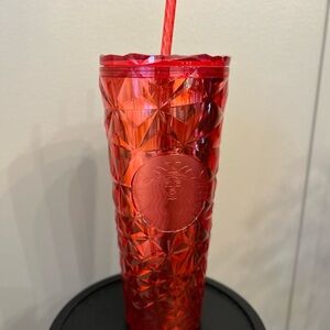 Starbucks Holiday Red Diamond Prism Crystal Venti Tumbler